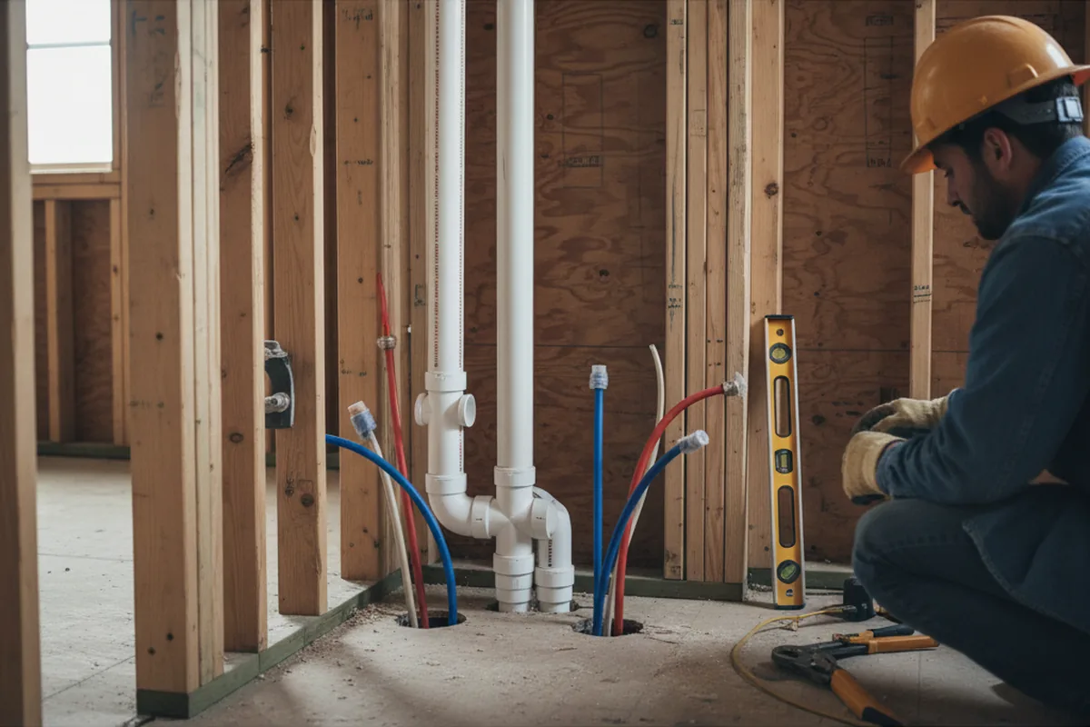 Drain and supply rough-in during Toilet Repair and Installation in Smithton